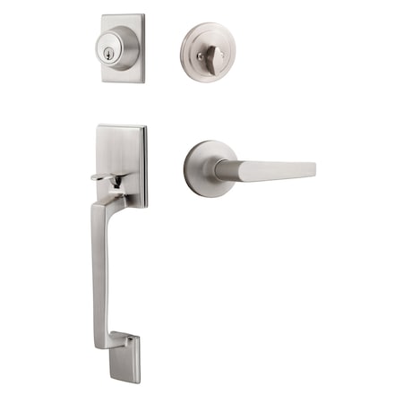 Sure-Loc Hardware Sure-Loc Hardware Coronado Handleset with Round Thumb Turn, Cedar Handleset Trim, Satin Nickel CN507-R-CD 15